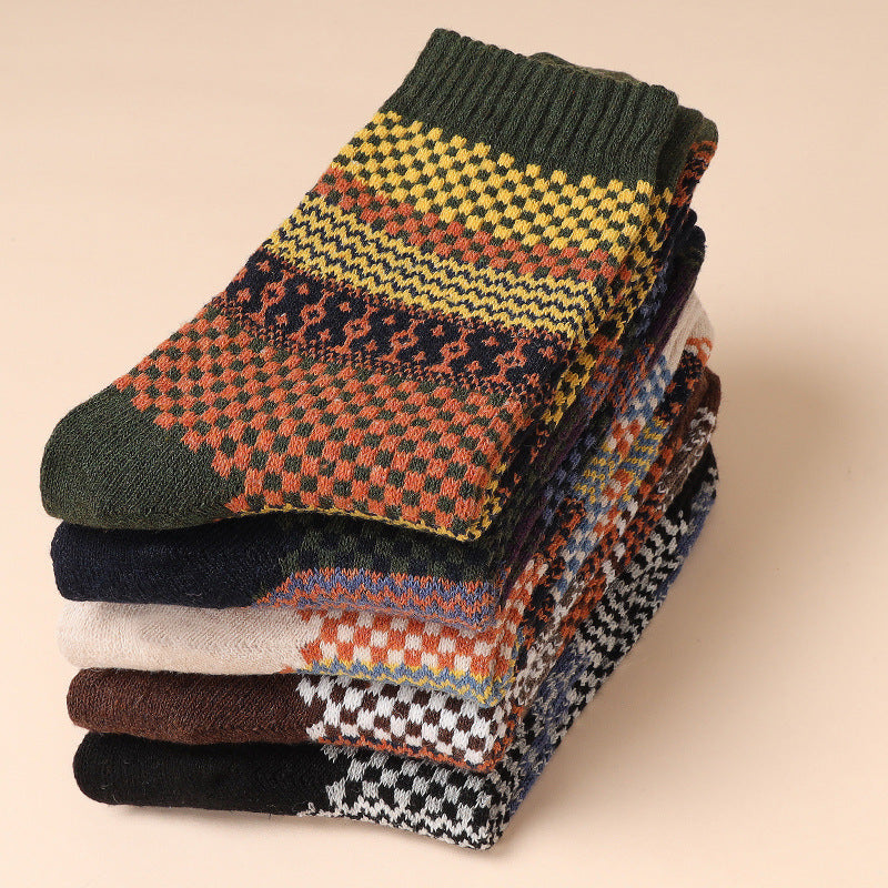 Calcetines retro de invierno para hombre – Pack de 5 o 10 pares estilo vintage