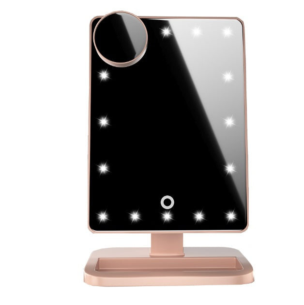 Espejo de Maquillaje con Pantalla Táctil, 20 LED, Altavoz Bluetooth y Aumento 10X