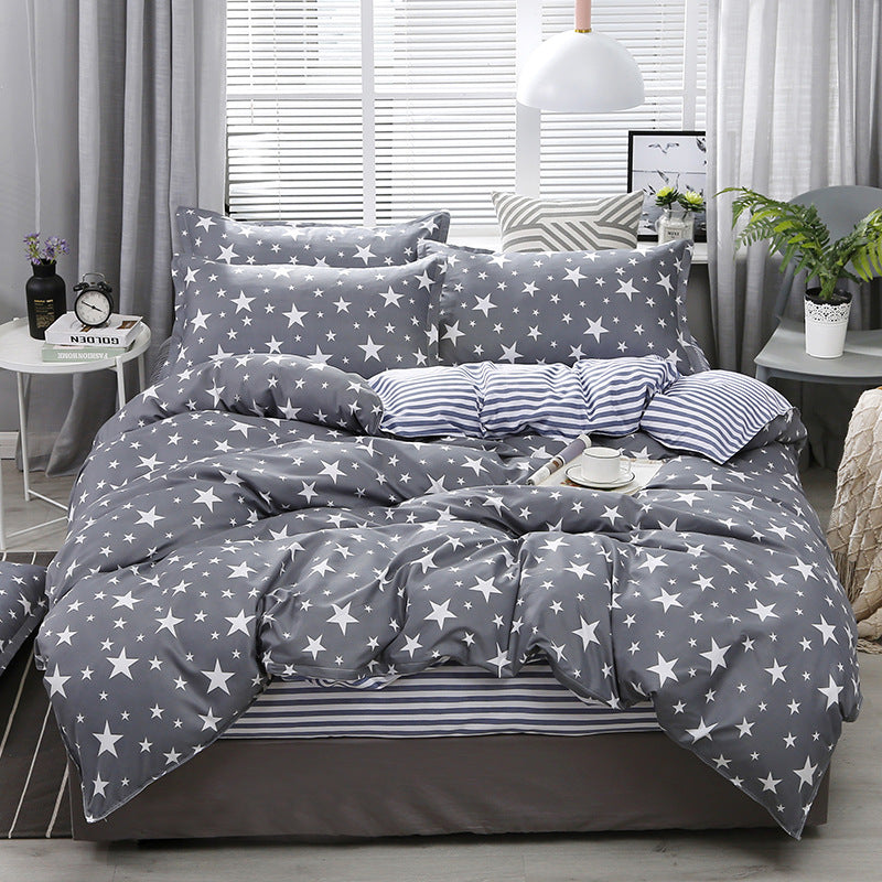 Juego de Cama de Algodón Aloe – Set 4 Piezas con Diseño Floral Moderno