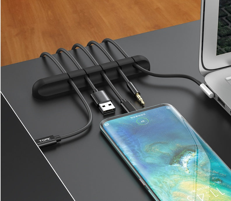 Organizador de Cables de Silicona – Clip Multifuncional para Escritorio y Hogar