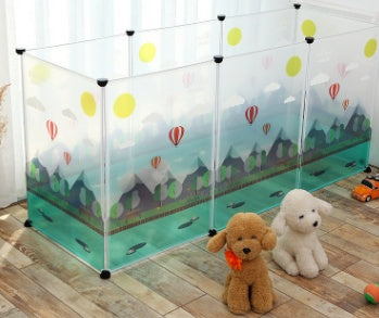 Valla transparente para mascotas – Corral modular seguro y fácil de montar para perros y gatos pequeños