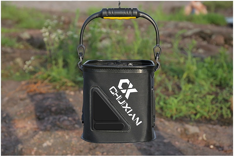 Cubo de pesca con cuerda EVA reforzado – plegable, portátil e impermeable