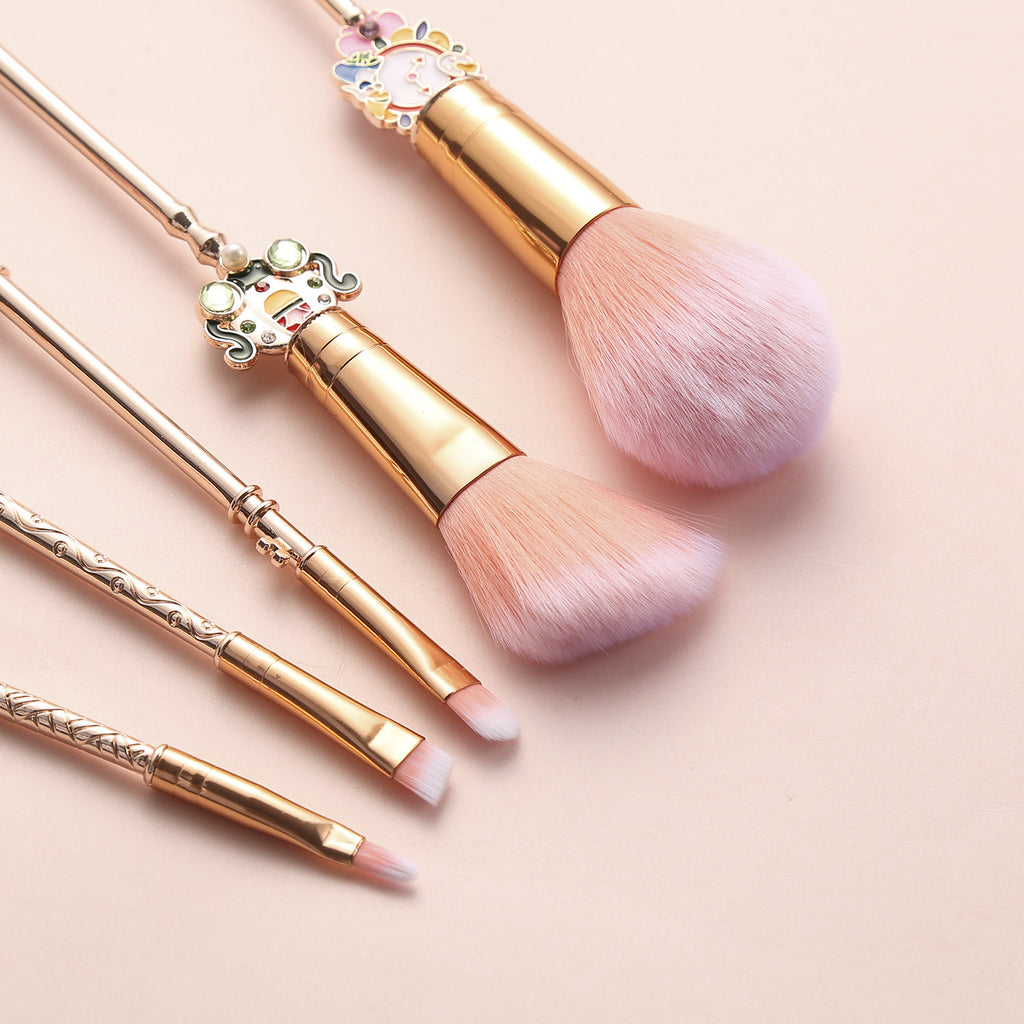 Set de Brochas de Maquillaje Profesional Rose Gold y Gold
