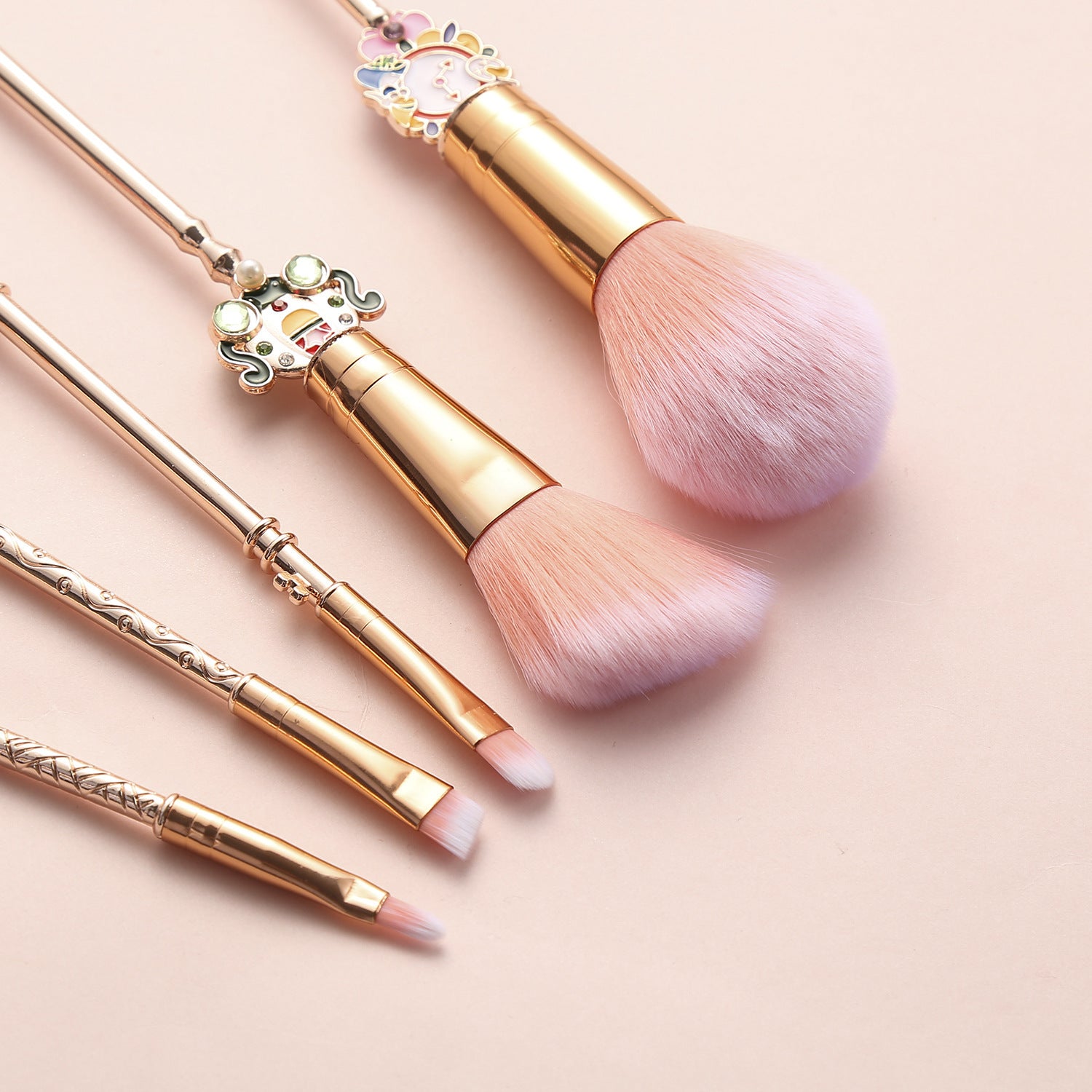 Set de Brochas de Maquillaje Profesional Rose Gold y Gold