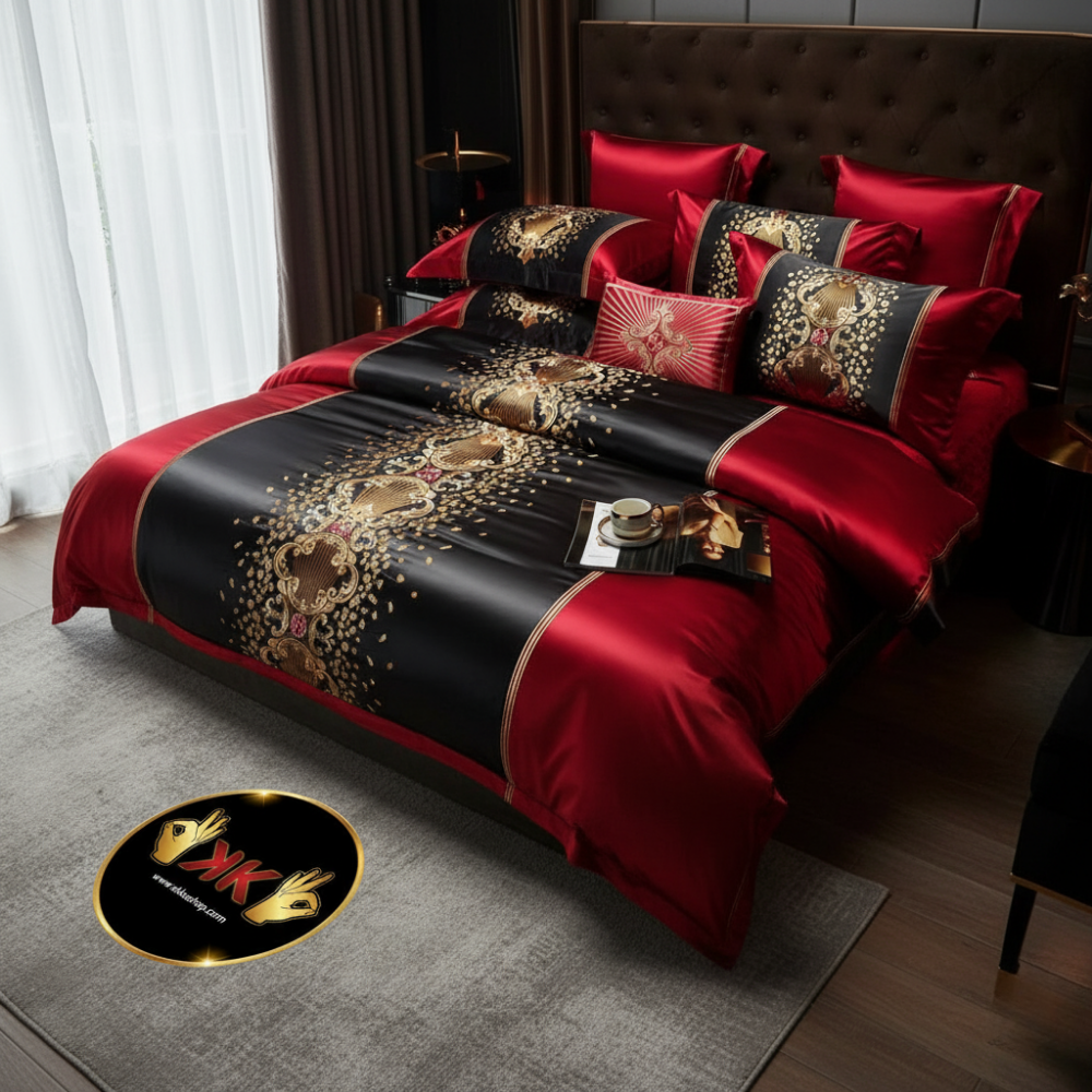 Juego de Cama Seda y Algodón – Set 4 Piezas de Lujo Ligero