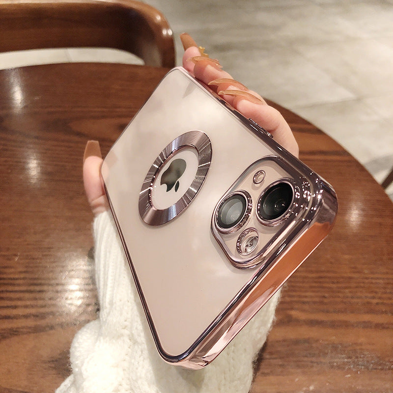 Funda para iPhone con protector de cámara – Diseño electrochapado HD anticaídas