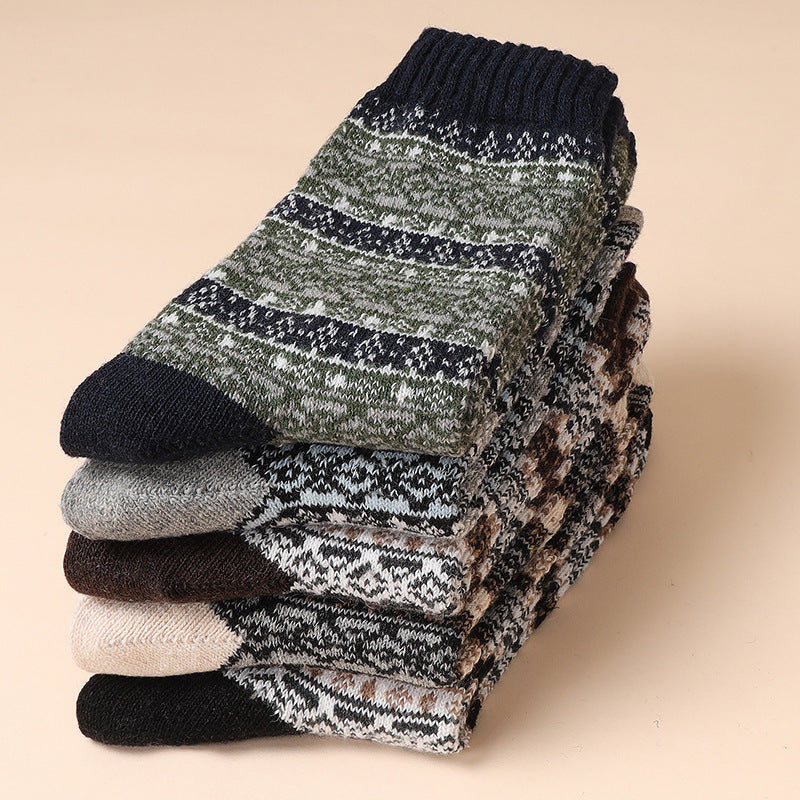 Calcetines retro de invierno para hombre – Pack de 5 o 10 pares estilo vintage