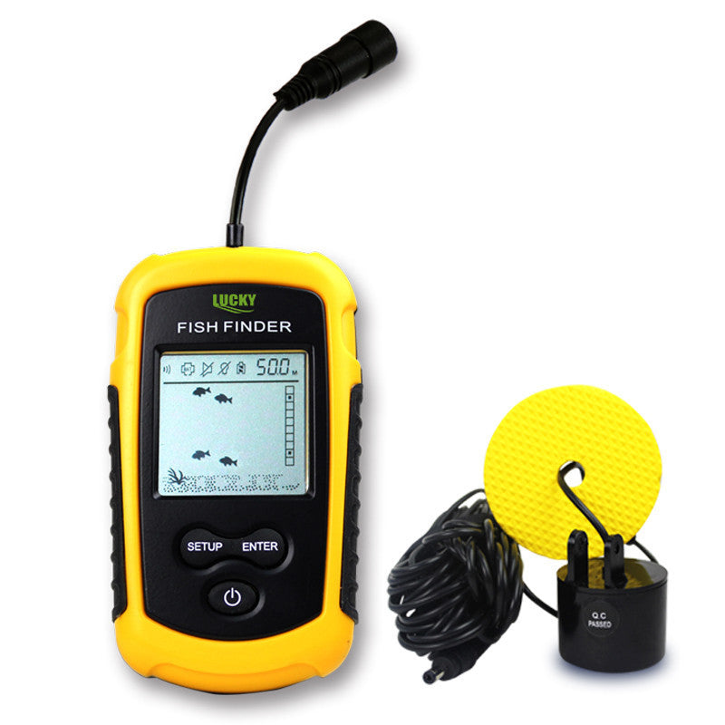 Detector de peces profesional Lucky FF1108-1 – sonar portátil con pantalla LED y alarma