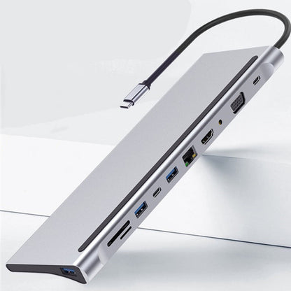 Hub Docking Station USB-C 11 en 1 – Expansión Multifuncional para Portátiles y MacBook