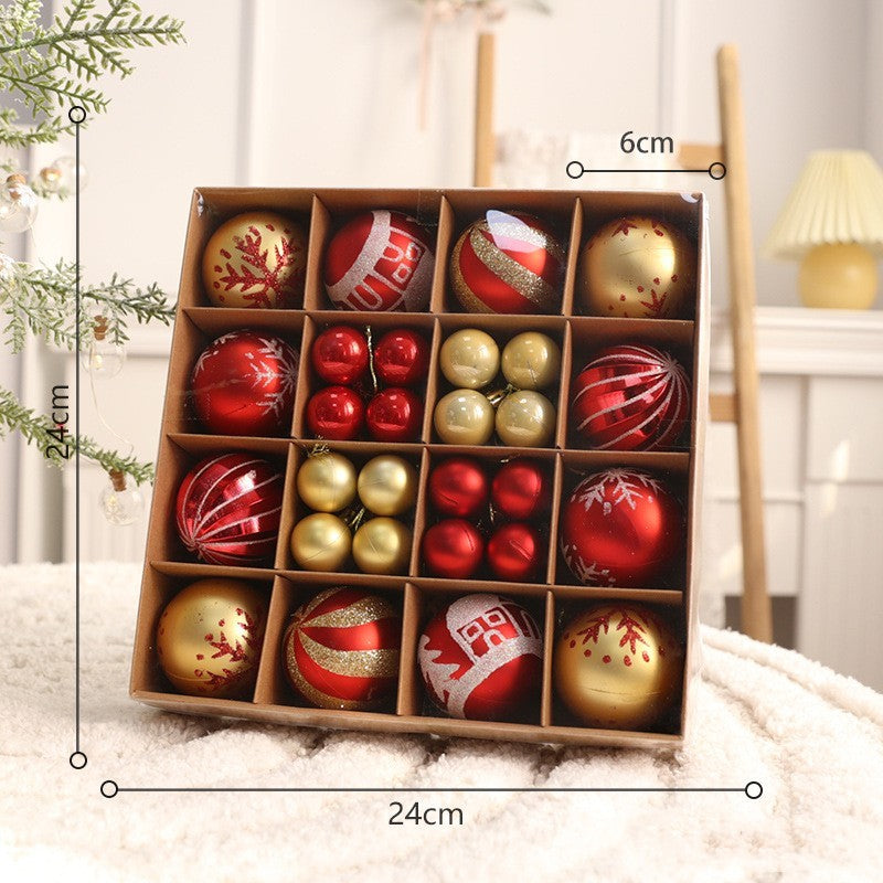Set de bolas navideñas de plástico PC en varios tamaños y combinaciones de colores para decoración de árbol