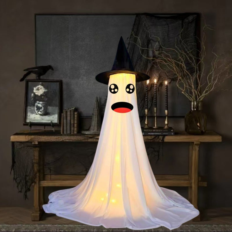 Fantasma Decorativo Exterior – Adorno Inflable y Luminoso para Jardín o Porche