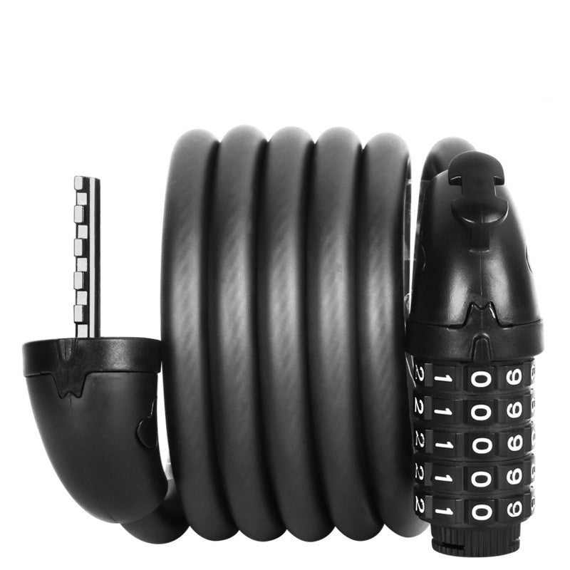 Candado antirrobo para bicicleta con código – Cable de acero trenzado de 5 dígitos