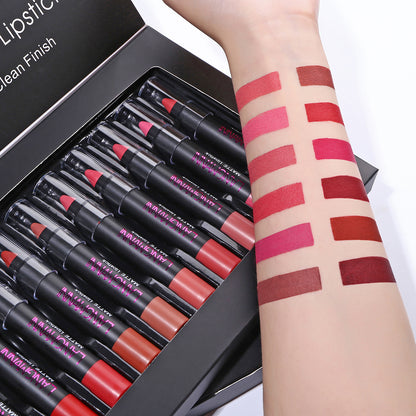 Set de 12 Labiales de Colores Intensos y de Larga Duración