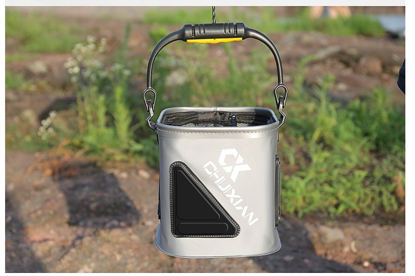 Cubo de pesca con cuerda EVA reforzado – plegable, portátil e impermeable