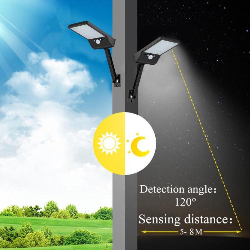 Luz Solar LED 48 con Sensor de Movimiento y Control Remoto – Iluminación Exterior Ajustable