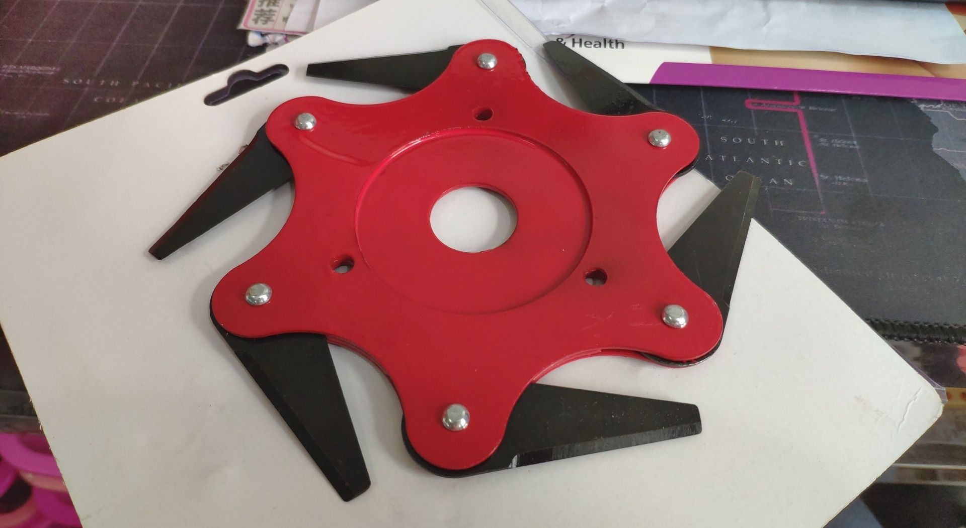 Cabezal de corte con hojas de acero manganeso – 6 cuchillas resistentes para desmalezadora