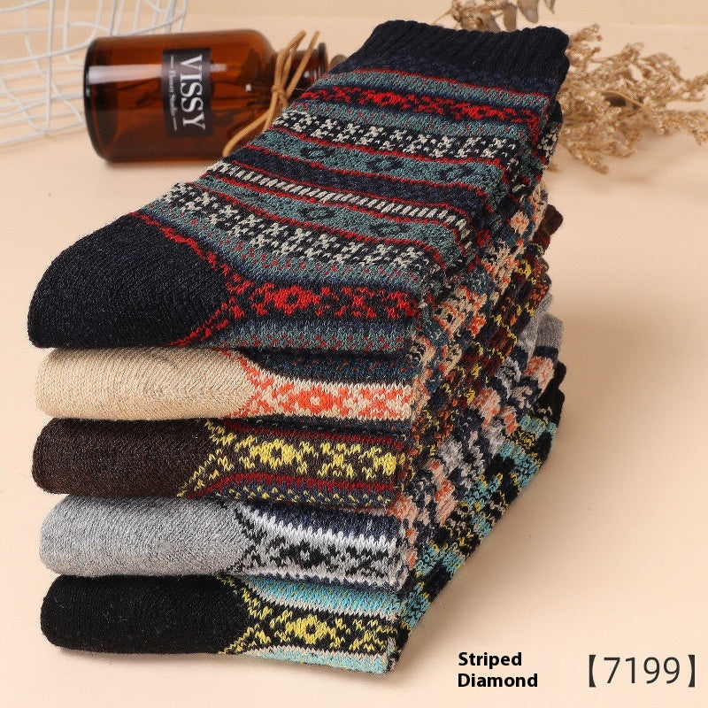 Calcetines retro de invierno para hombre – Pack de 5 o 10 pares estilo vintage