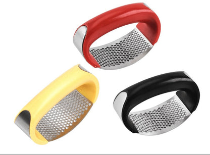 Prensador de ajo de acero inoxidable — Herramienta manual ergonómica