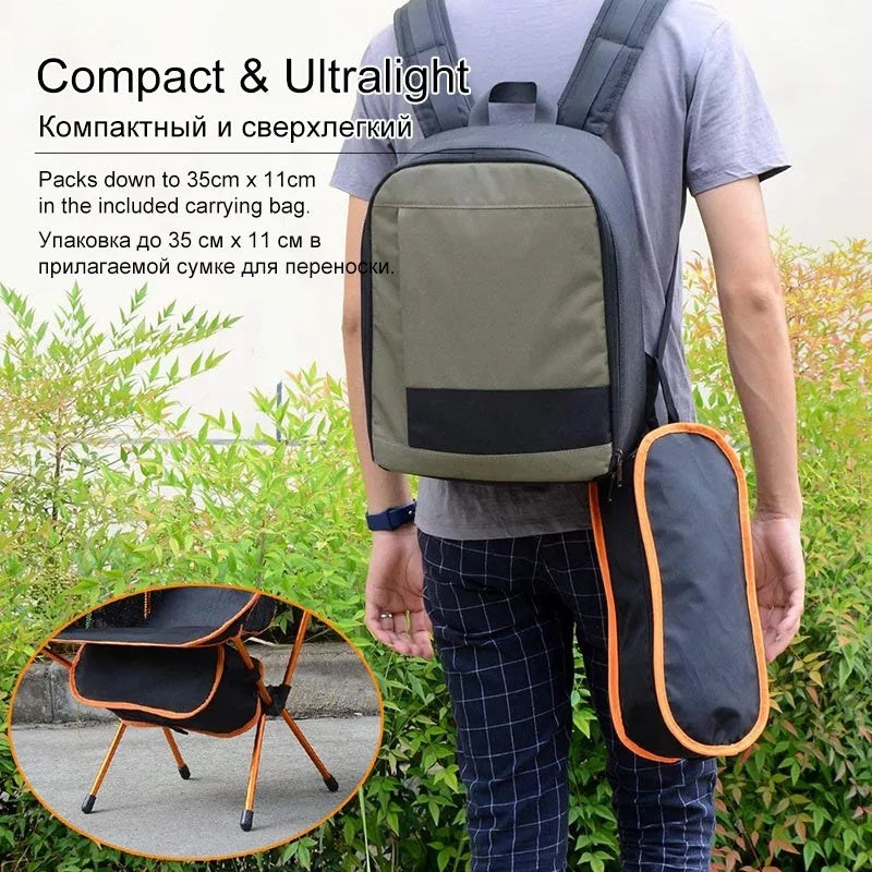 Silla plegable ultraligera de aluminio – camping y actividades al aire libre