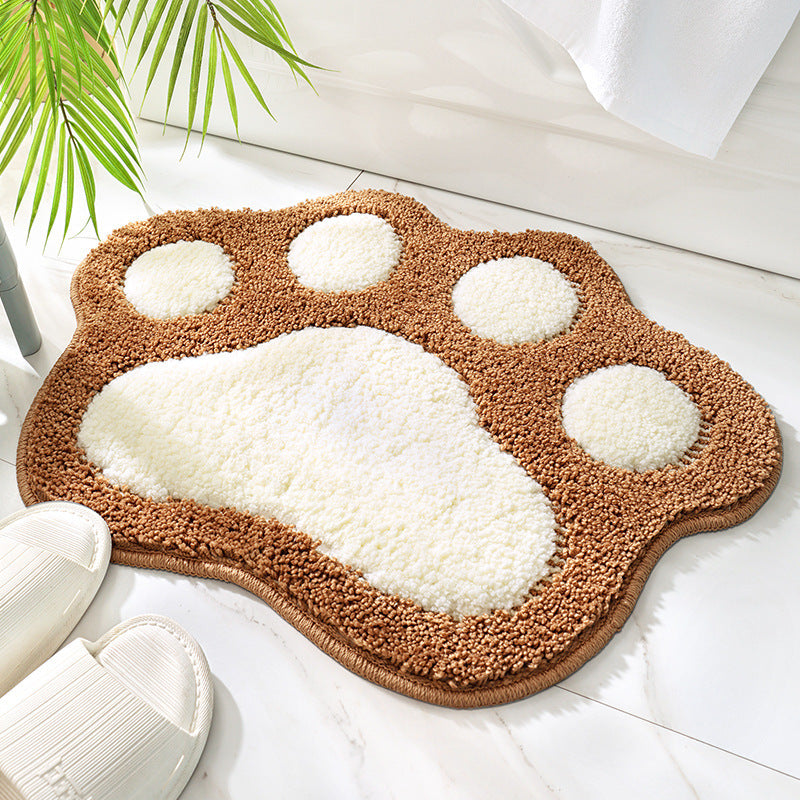 Alfombra antideslizante de baño — Diseño de huella adorable y suave