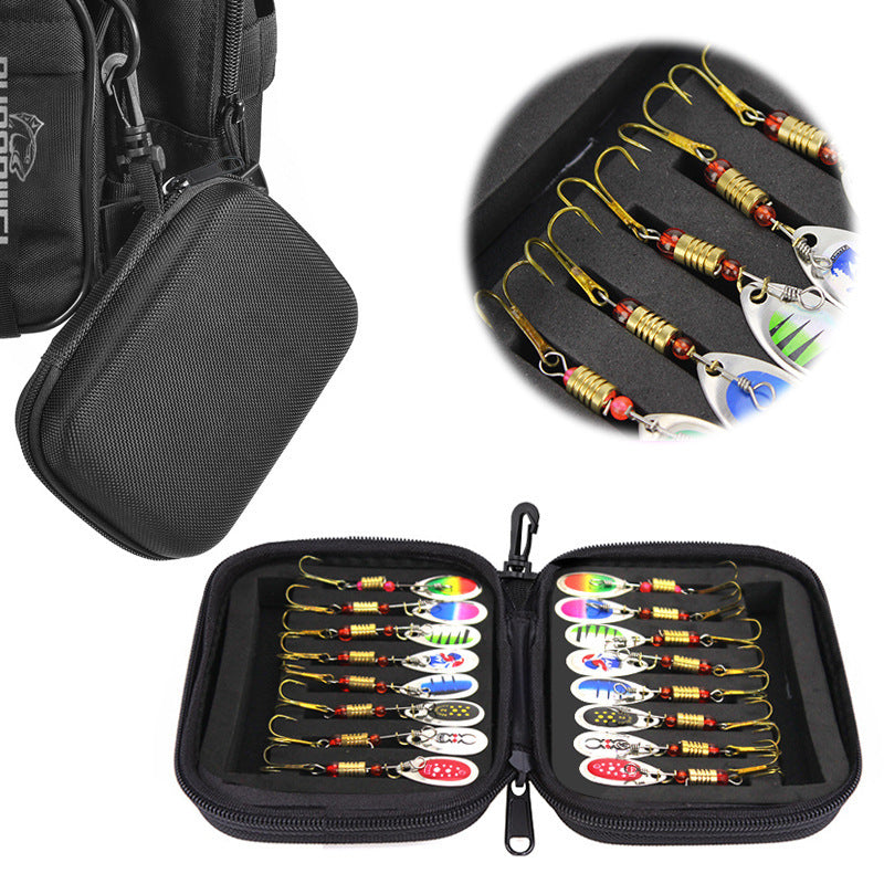 Kit de pesca completo con anzuelos y señuelos giratorios – bolsa portátil EVA/Oxford