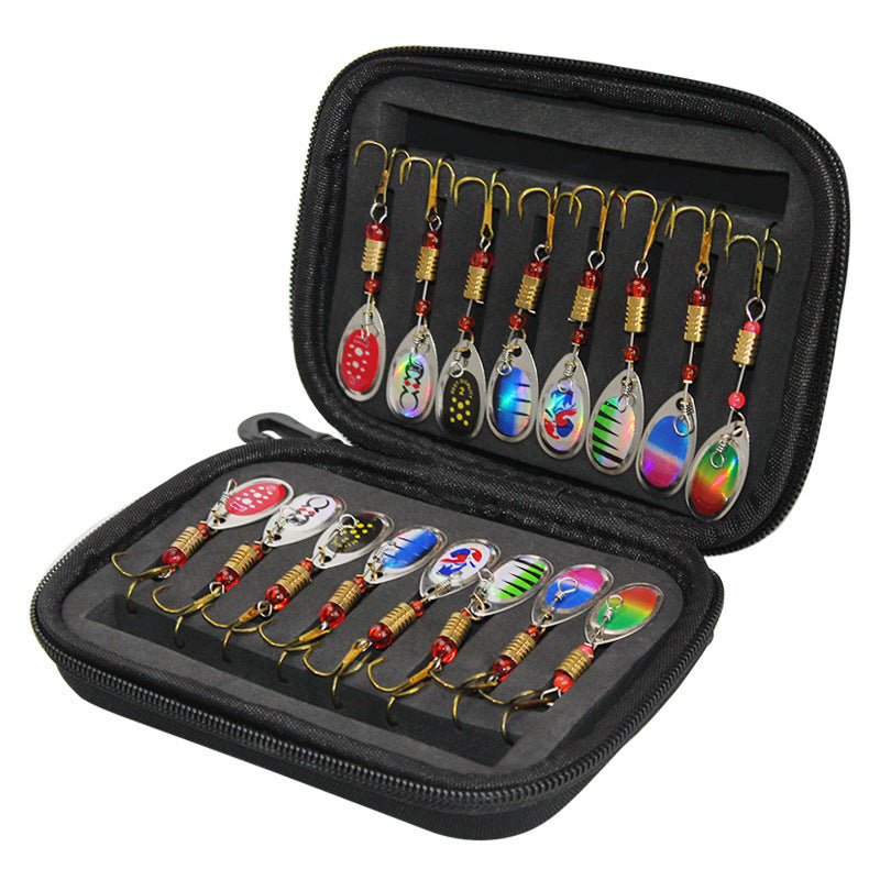 Kit de pesca completo con anzuelos y señuelos giratorios – bolsa portátil EVA/Oxford