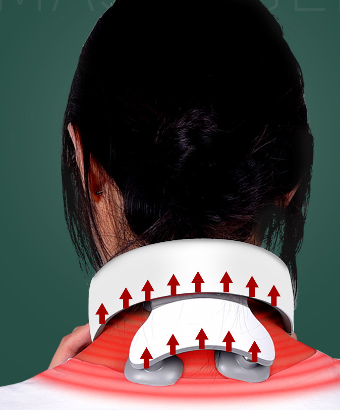 Masajeador cervical inalámbrico 4D – Alivio del dolor muscular y relajación con calor terapéutico