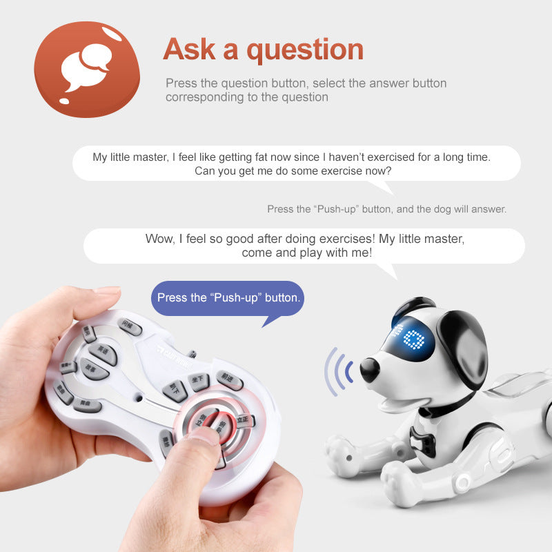 Perro Robot Inteligente con Control Remoto – Mascota Electrónica Interactiva