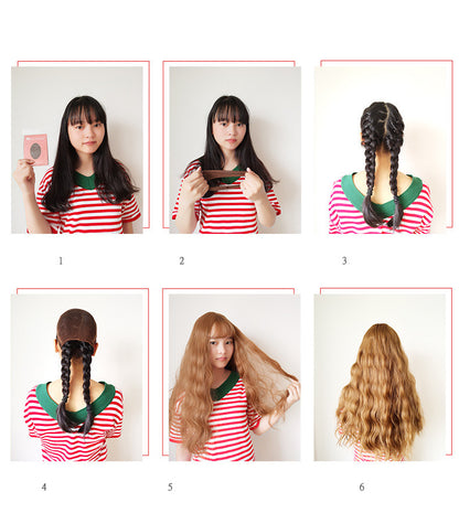 Peluca rubia con encaje frontal transparente y ondas suaves de fibra resistente al calor