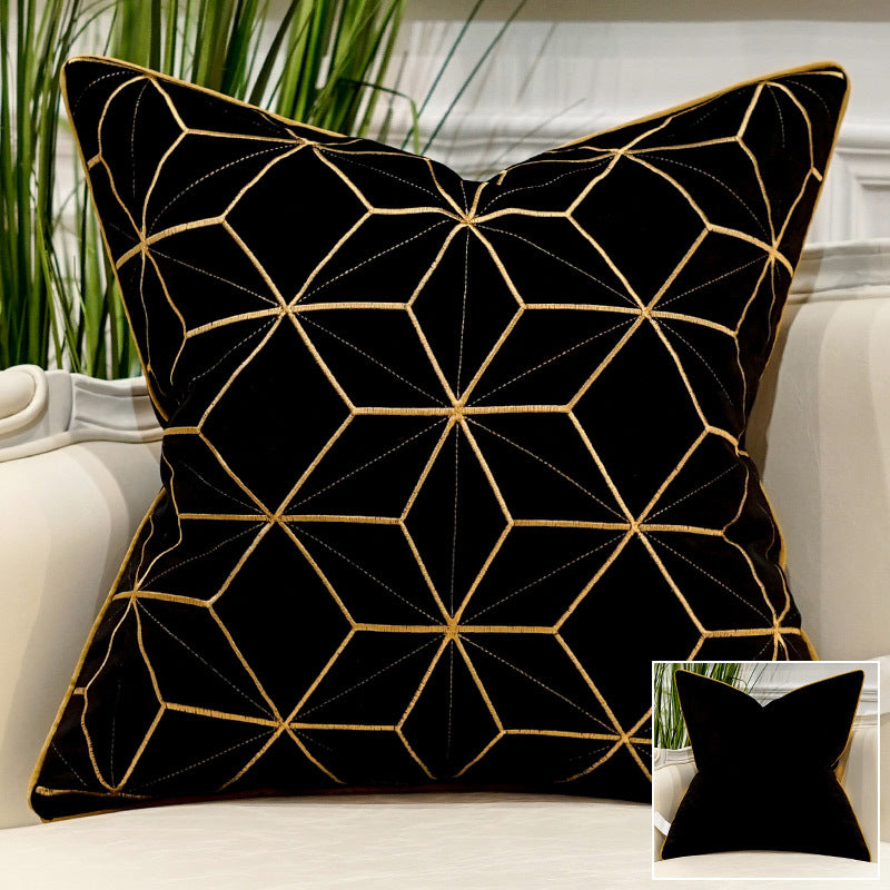 Cojín Bordado de Lujo Moderno – Almohada Decorativa de Terciopelo Suave