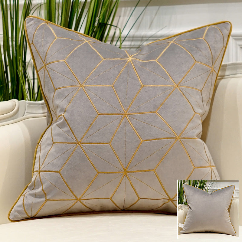 Cojín Bordado de Lujo Moderno – Almohada Decorativa de Terciopelo Suave