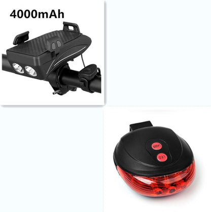 Soporte de teléfono para bicicleta con luz LED, timbre y cargador USB – Power Bank multifunción 2026