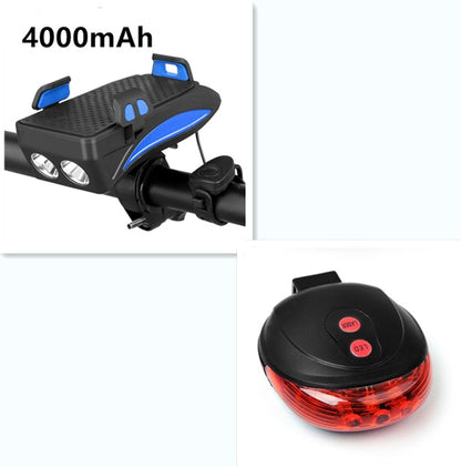 Soporte de teléfono para bicicleta con luz LED, timbre y cargador USB – Power Bank multifunción 2026