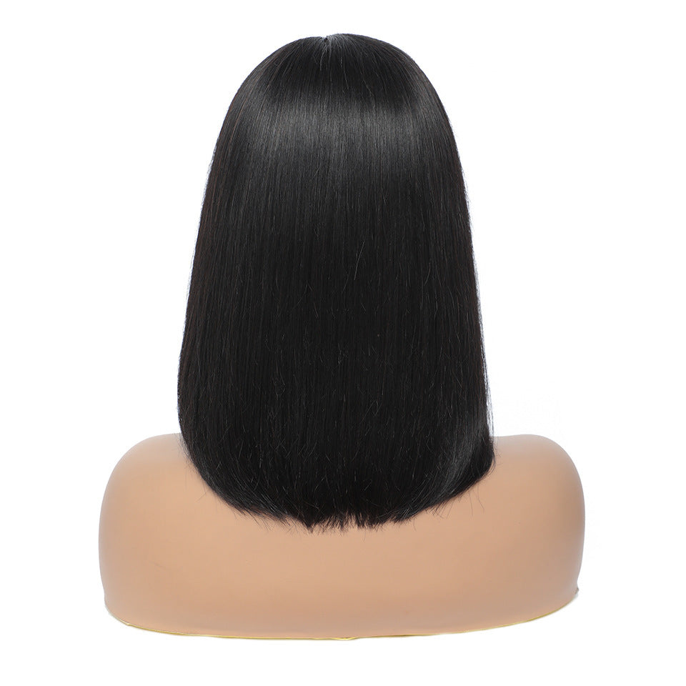 Peluca de cabello natural corte bob femenino