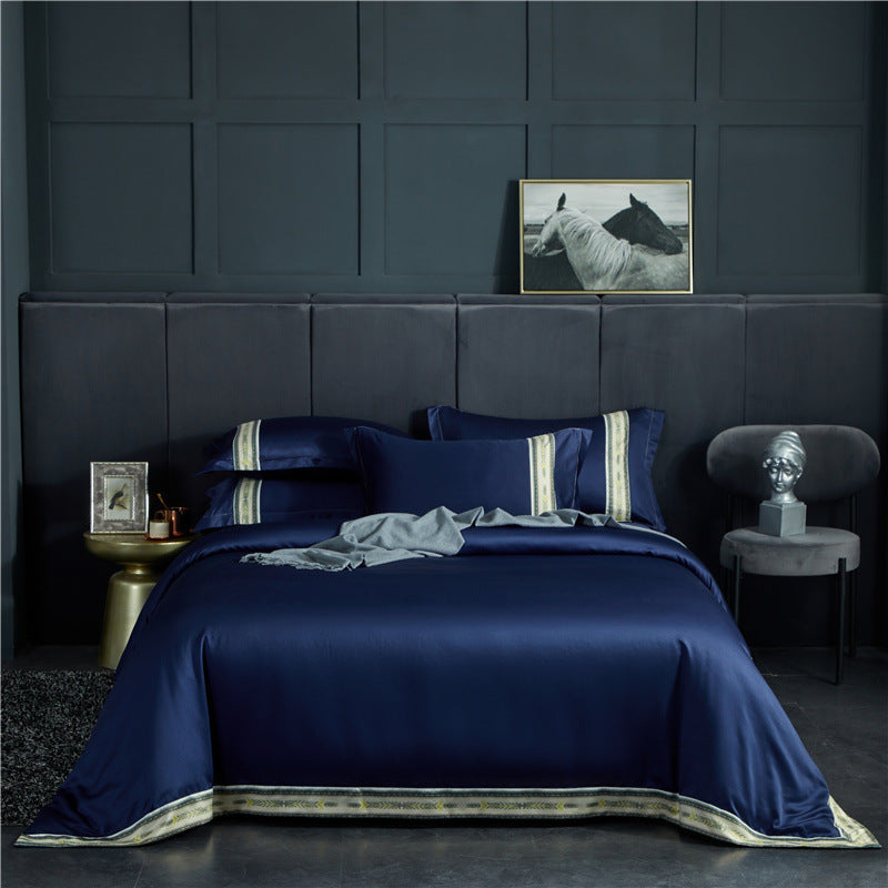 Juego de Cama de Seda Lavada Satinada – 4 Piezas Premium de Lujo Moderno
