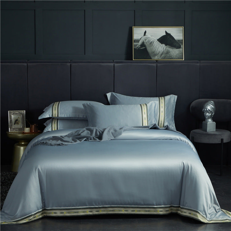 Juego de Cama de Seda Lavada Satinada – 4 Piezas Premium de Lujo Moderno
