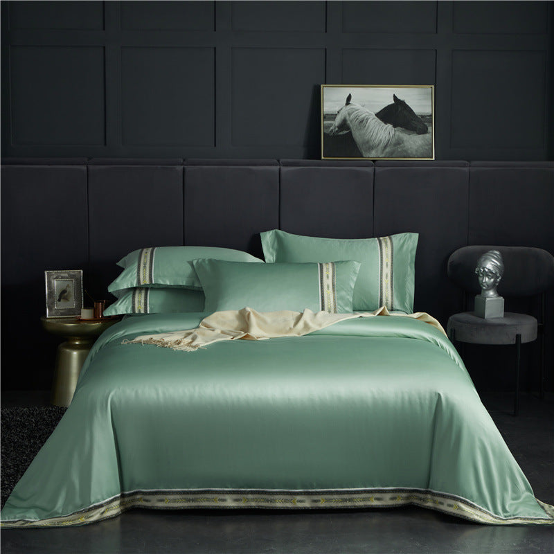 Juego de Cama de Seda Lavada Satinada – 4 Piezas Premium de Lujo Moderno