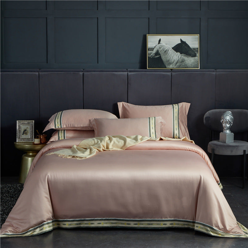 Juego de Cama de Seda Lavada Satinada – 4 Piezas Premium de Lujo Moderno