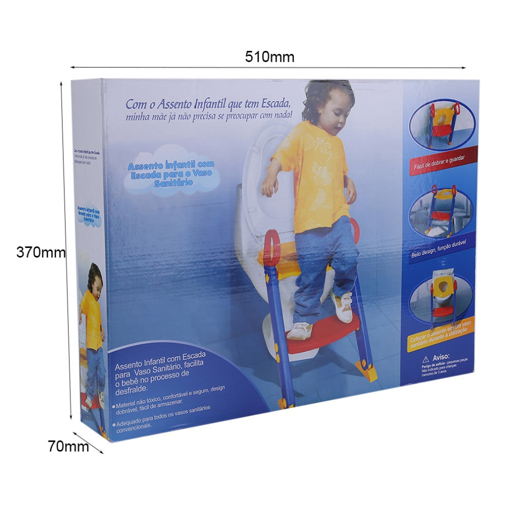 Escalera 3 en 1 para entrenamiento infantil — Asiento de inodoro con seguridad y comodidad
