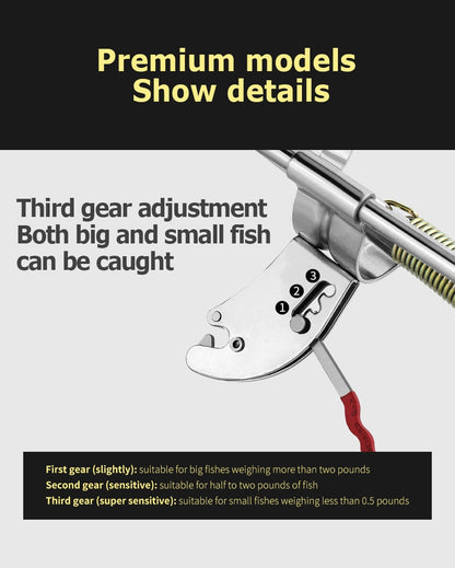 Soporte automático para caña de pescar de acero inoxidable – con resorte y sensibilidad ajustable