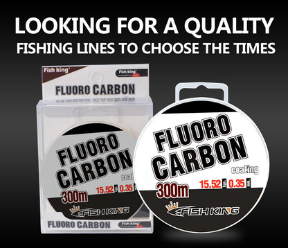 Línea de pesca de nailon con recubrimiento fluorocarbonado – alta resistencia 300 m