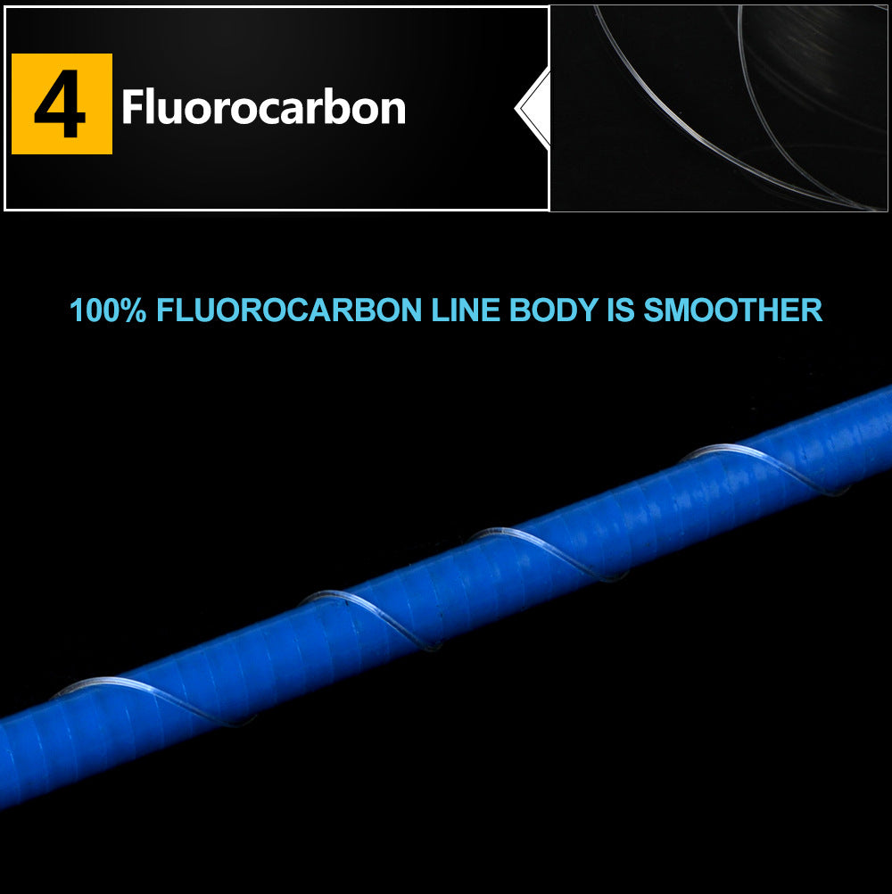 Línea de pesca de nailon con recubrimiento fluorocarbonado – alta resistencia 300 m
