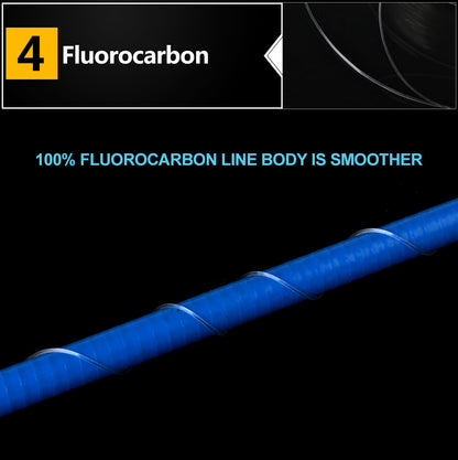 Línea de pesca de nailon con recubrimiento fluorocarbonado – alta resistencia 300 m