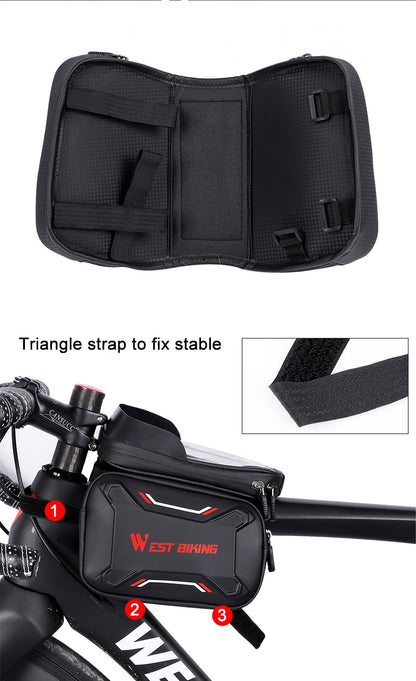 Bolsa impermeable para bicicleta WEST BIKING – Con pantalla táctil TPU y diseño rígido
