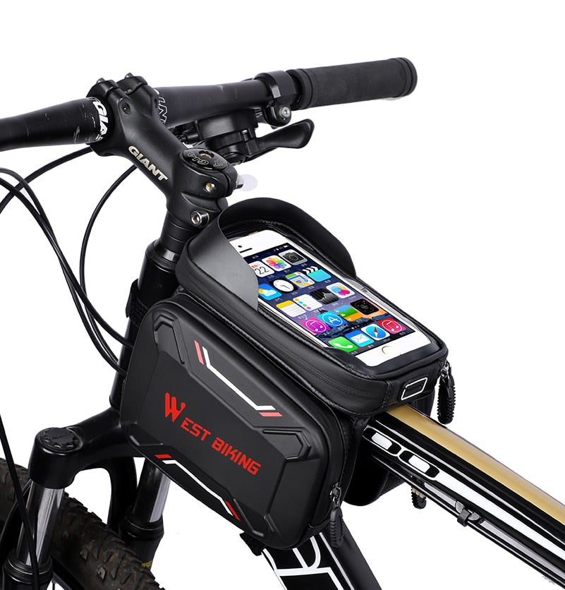 Bolsa impermeable para bicicleta WEST BIKING – Con pantalla táctil TPU y diseño rígido