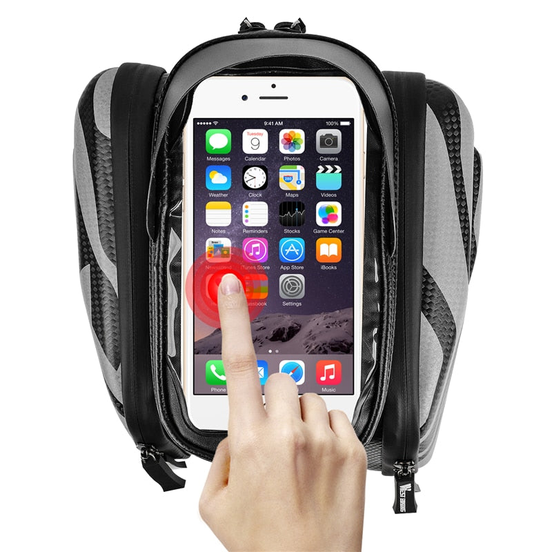 Bolsa impermeable para bicicleta WEST BIKING – Con pantalla táctil TPU y diseño rígido