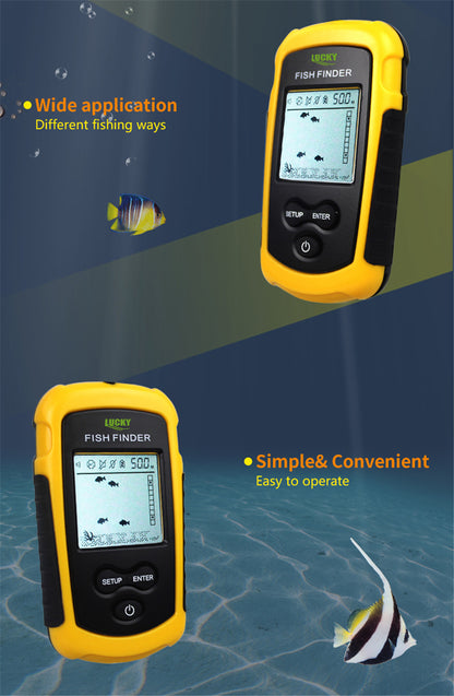 Detector de peces profesional Lucky FF1108-1 – sonar portátil con pantalla LED y alarma