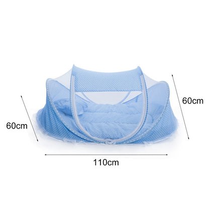 Cuna Plegable para Bebé con Mosquitera y Almohada – Set 2 Piezas