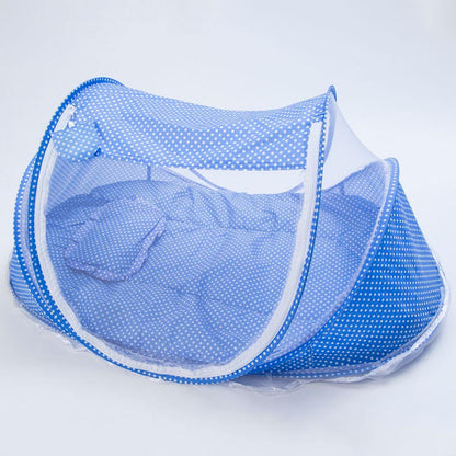 Cuna Plegable para Bebé con Mosquitera y Almohada – Set 2 Piezas