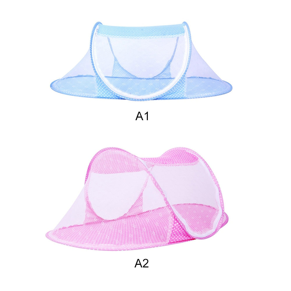 Cuna Plegable para Bebé con Mosquitera y Almohada – Set 2 Piezas